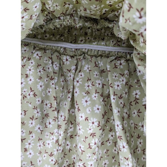 Hesperus Smocked Bodycon Dress Women Size L Floral Drop Waist Cottagecore Fairy - Picture 6 of 9